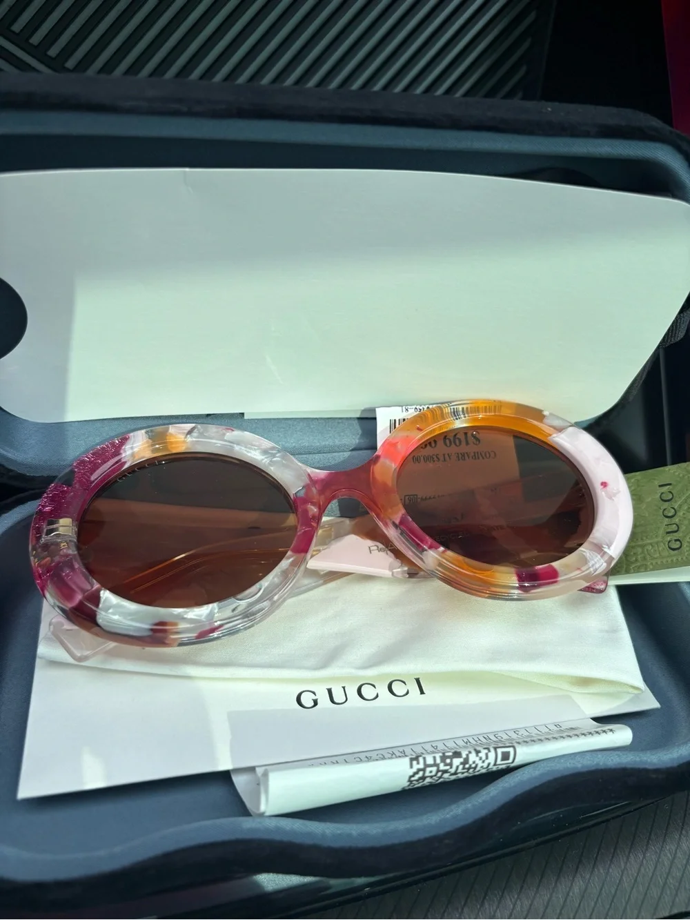Gucci Multicolor Round Acetate Sunglasses - Pink, Orange, Brown